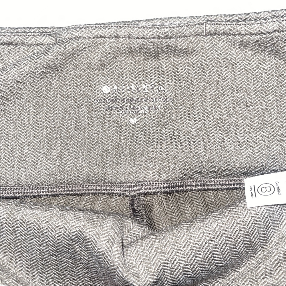 Athleta Gray Herringbone Leggings | Back Zip Pocket | Pull On Stretch Pants - Picture 4 of 13